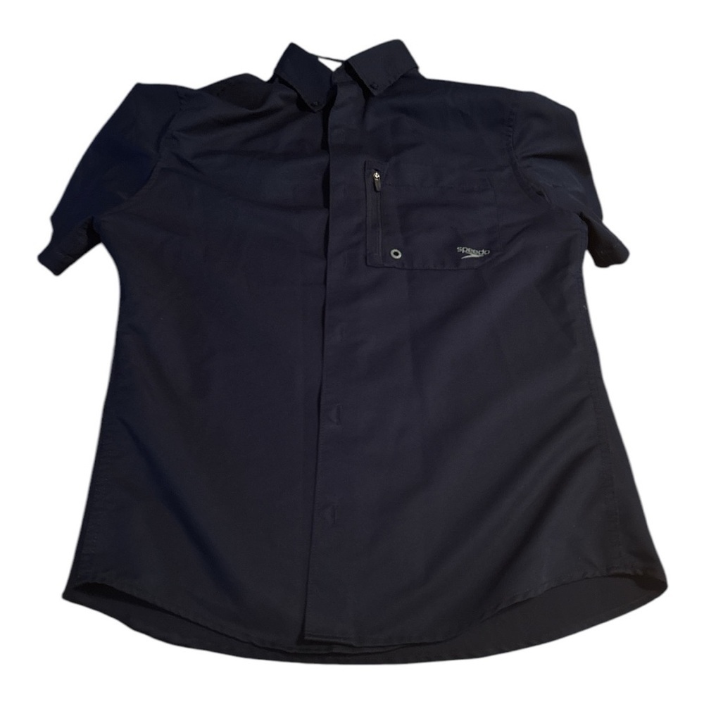 Speedo Navy Blue Casual Button Down Shirt Short Sleeve
